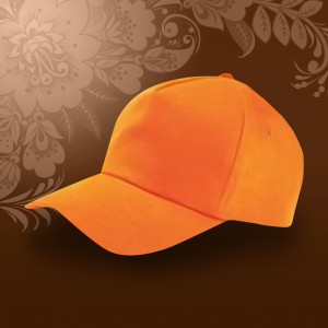 Бейсболка х/б полувелюр 200гр. оранжевая