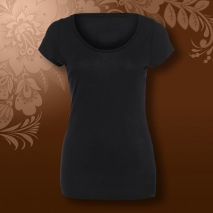 Футболка SALE женская черная х/б 140гр р 52 (XXL)