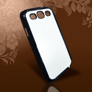 Чехол Samsung Galaxy S3 i9300 пластик черный с металлической вставкой