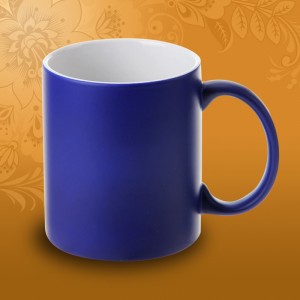 Кружка хамелеон синяя матовая