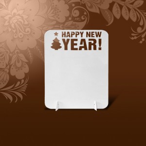 Фоторамка металл сублимационная "Happy new year 3" вертик 170*140 мм