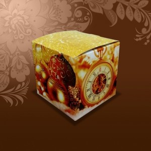 Коробка для кружек Елочные шары черная