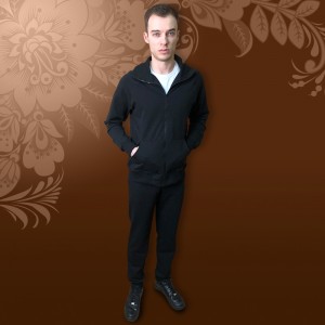 Куртка спортивная трикотажная черная 52