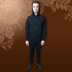 Куртка спортивная трикотажная черная 48