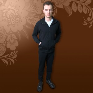 Куртка спортивная трикотажная черная 54