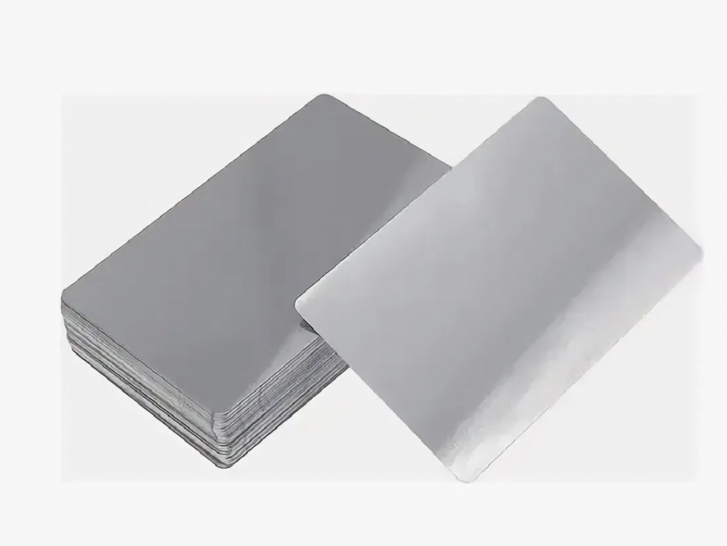 Визитка металлическая (серебро) JSMP 54*86