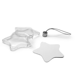 Звезда елочная пластик (вставка сублимационная 71*88мм) 90*95мм