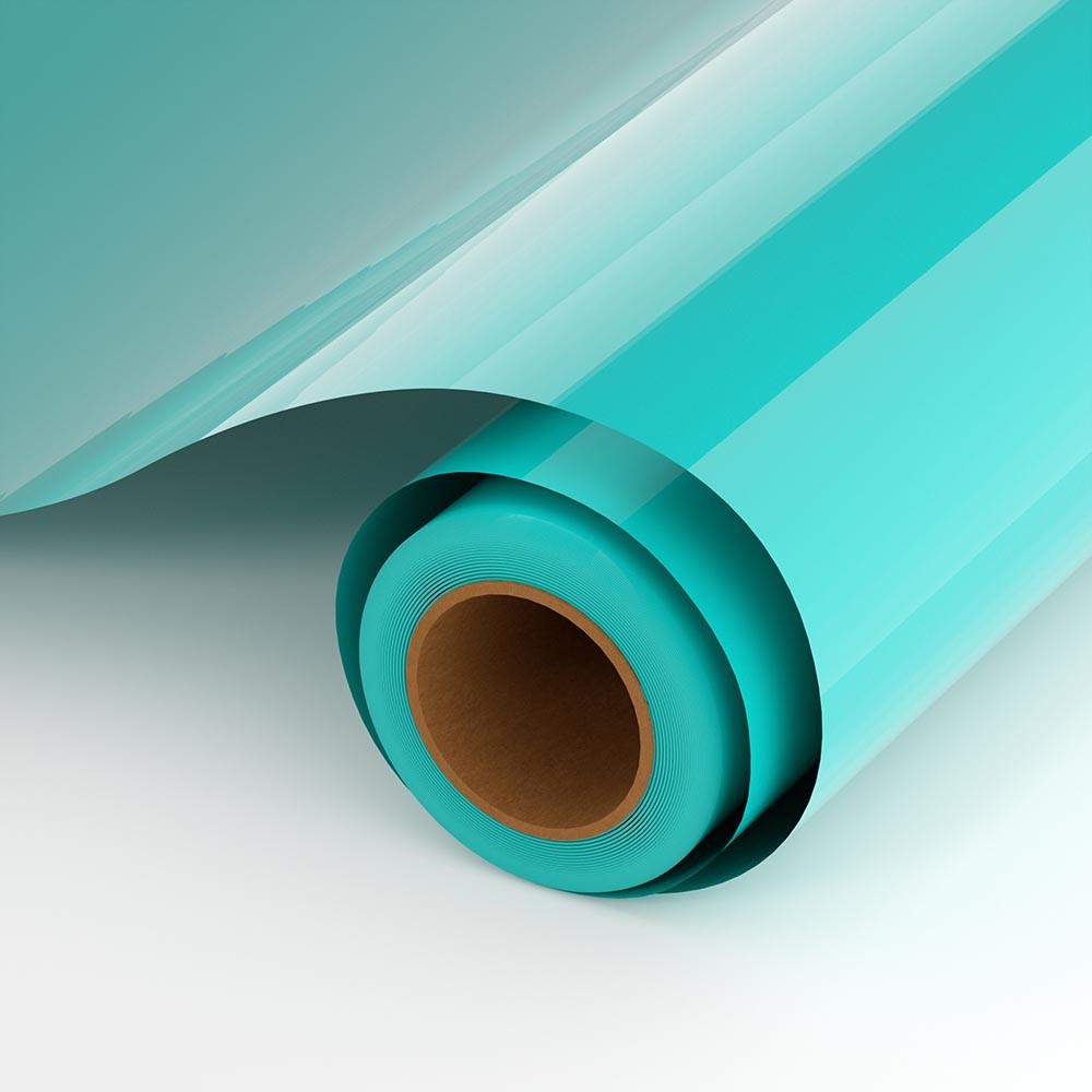 Термотрансферная пленка PU STICKY Tirquoise (бирюзовая) (50см*1 м)
