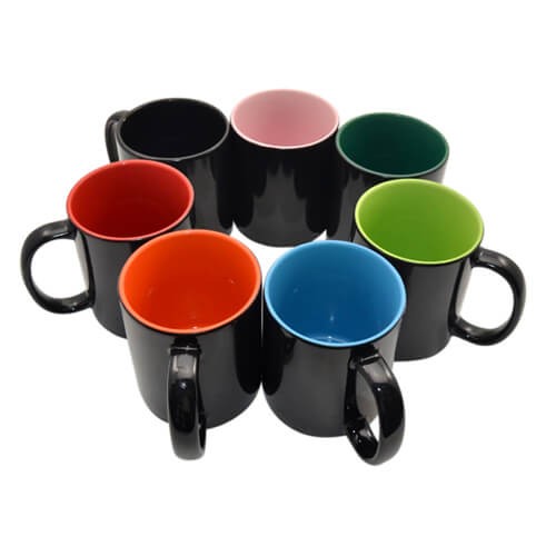 Кружка хамелеон черный внутри голубой 