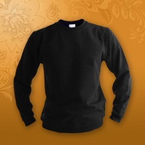 Свитшот детский Премиум без начеса, реглан, черный 38